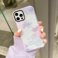 3d clear clouds graffiti phone case for iphone 13 12 11 pro max 7 8 plus soft shockproof bumper cover for iphone x xr xs max se