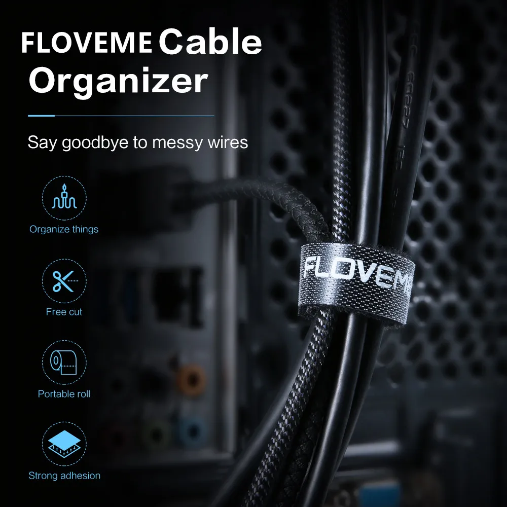 FLOVEME Cable Organizer Wire Winder Earphone Mouse Cord Clip Protector Cable Management For iPhone 8 7 Plus Micro USB C Cable