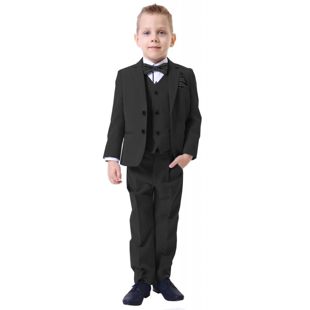 Fashionable Boys Suits 3 Pieces Single Breasted Kids Suits For Wedding Flower Girl Piano Party Performance Costumes