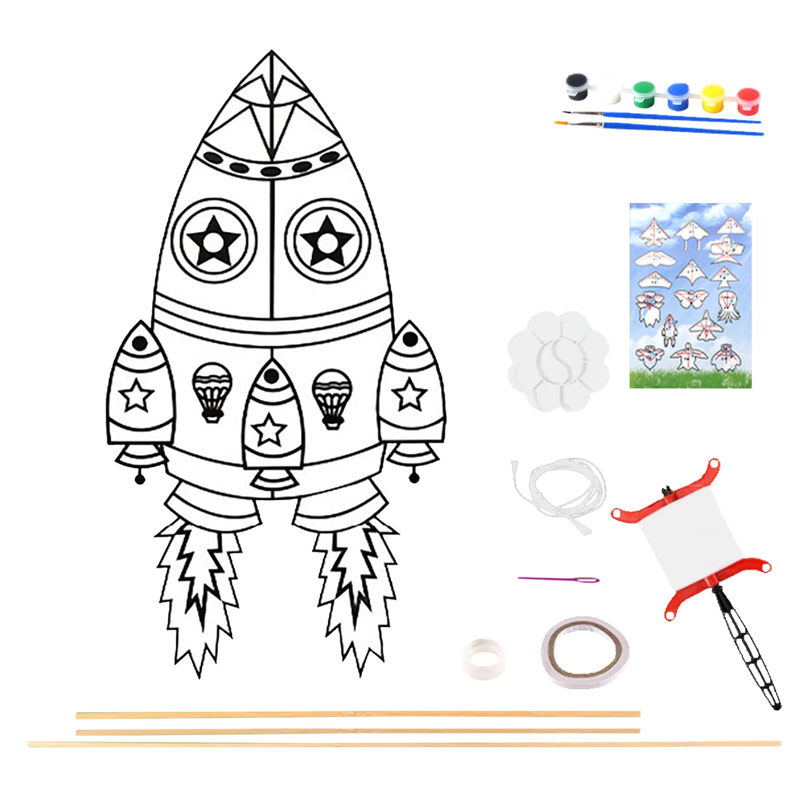 

Toddler Arts And Crafts Storage DIY Kite Making Kit For Kids Set Of Kites For Kids Easy To Fly Color Your Own Kite With Rods