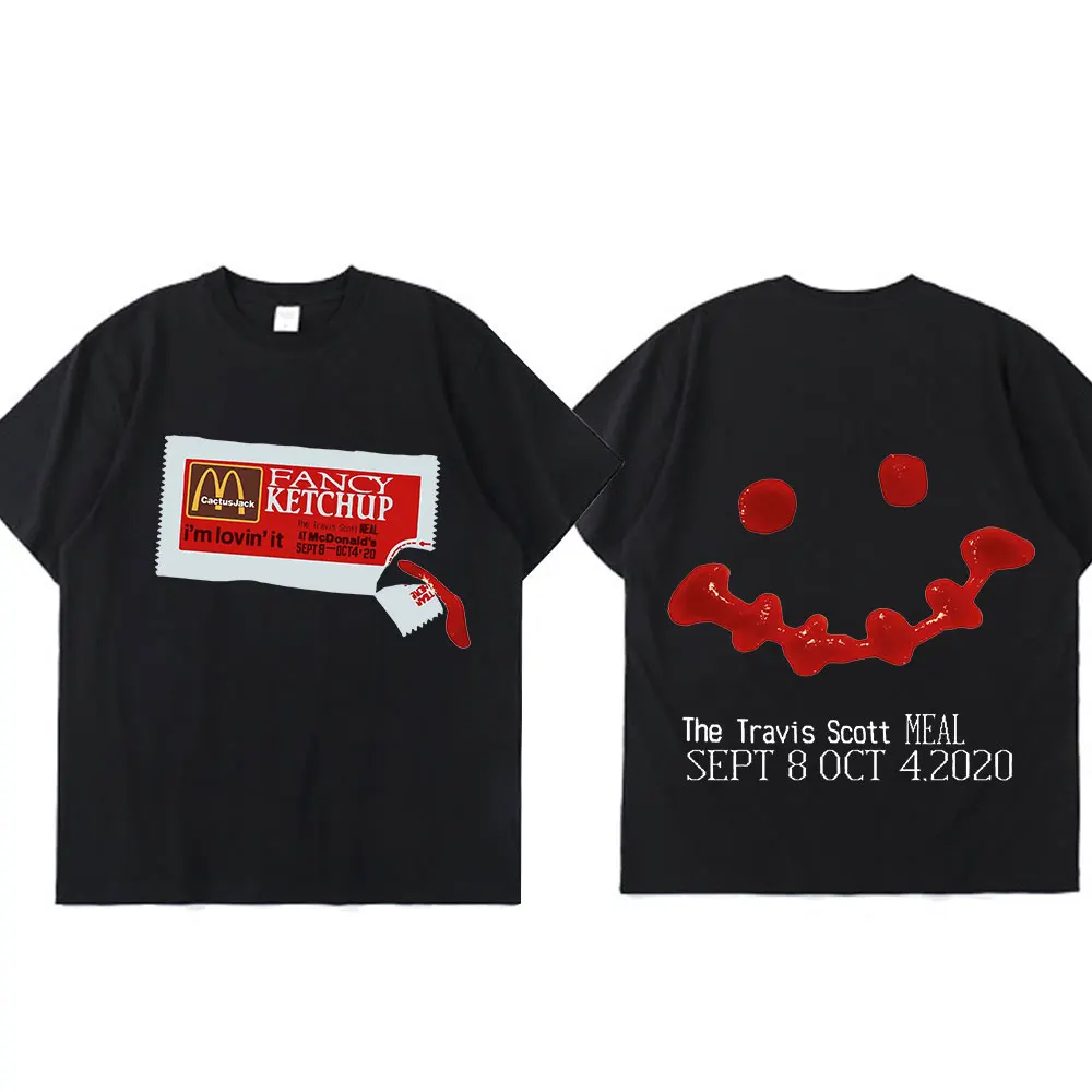 

Travis Scott Harajuku T-shirt Printed Men's Women's Summer Short Sleeve T-shirt Cactus Jack Astroworld Casual Oversize T Shirt