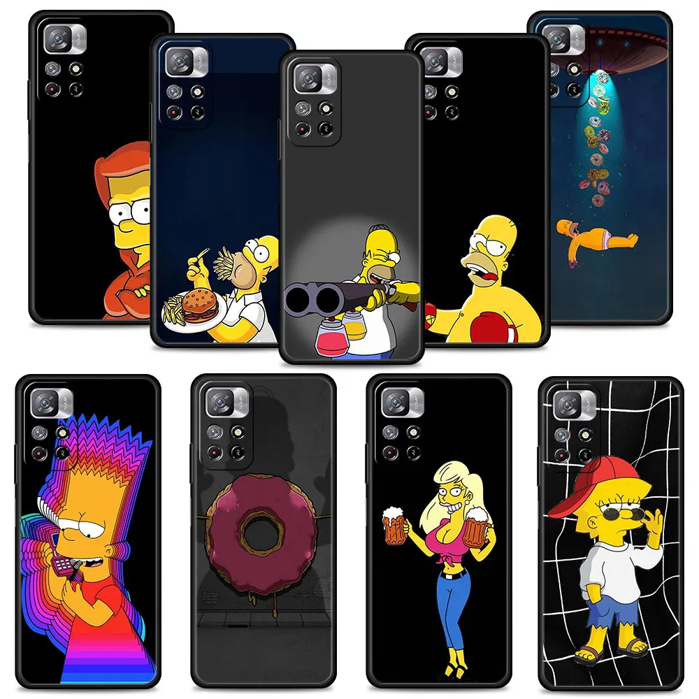 

Phone Case For Redmi Note 11 11S 11T 10 9 8 8T 9T 9S Pro 9C 9A 10C K40 K40S K50 Soft Cover Abstract Pulp Simpson