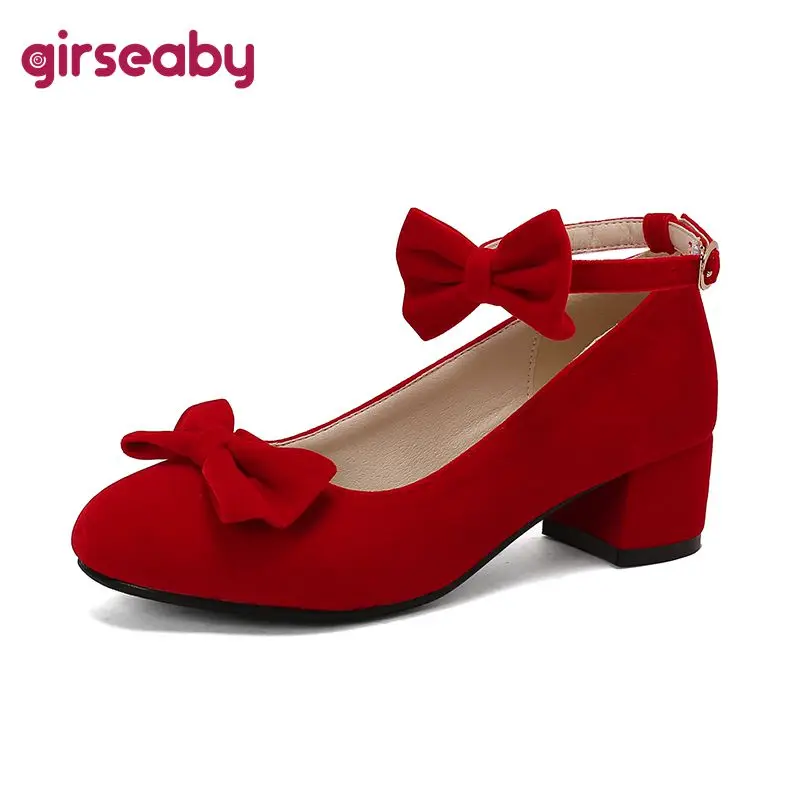 Туфли-лодочки с круглым носком на блочном каблуке 5 см