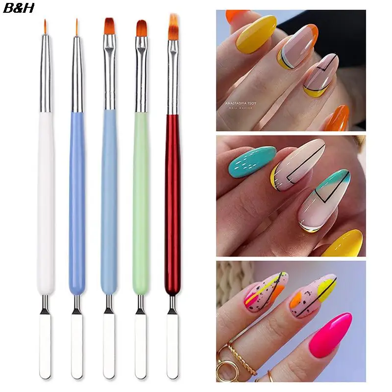 

1 шт., двусторонние кисти для наращивания ногтей, с УФ-гелем