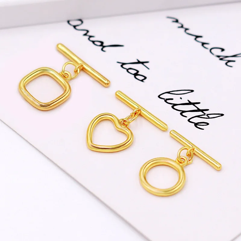 

5 Set/lot Pure Copper 18K Gold-Plated OT Clasps Buckle Connectors for DIY Bracelet Necklace Jewelry Findings Making Accessories
