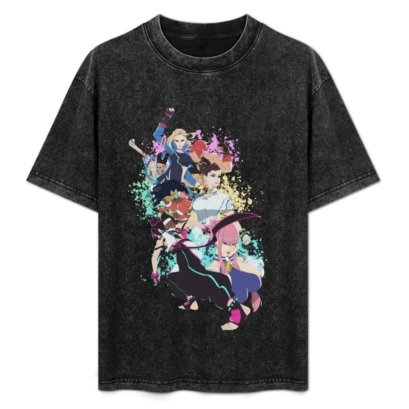 Футболка SREET FIGHTER 6 одежда в стиле хиппи уличная синий архив лето 2025 мужская