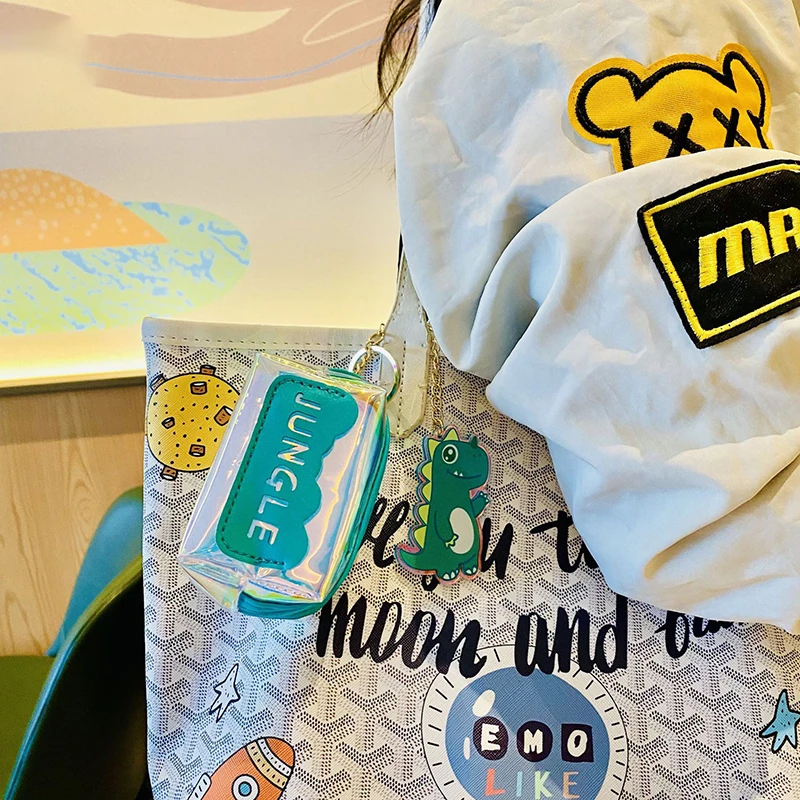 Мультяшная Лазерная подвеска в виде динозавра кошелек для карт мальчиков и