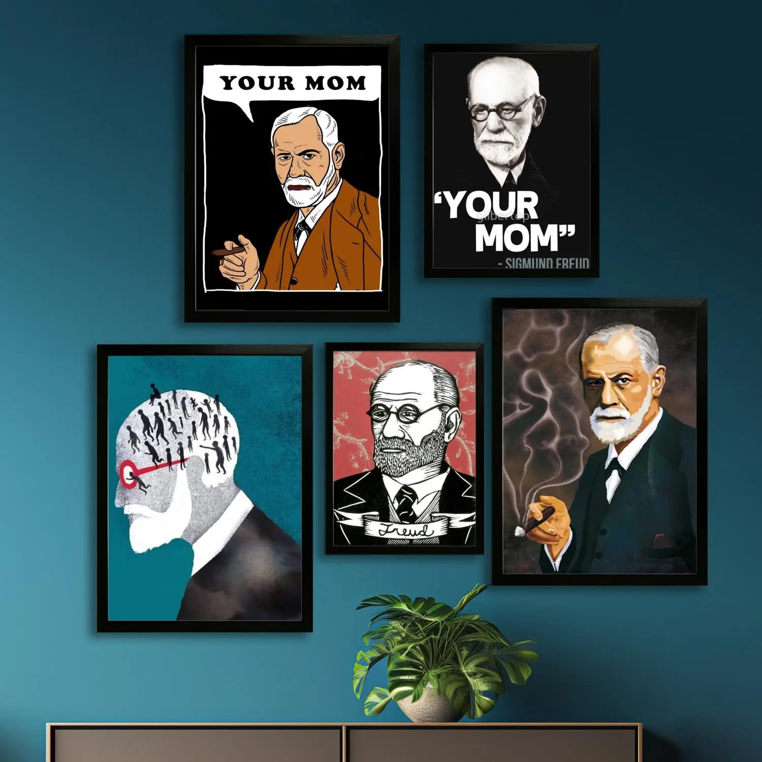 Плакат на холсте с изображением Зигмунда Фрейда и настенное искусство печать