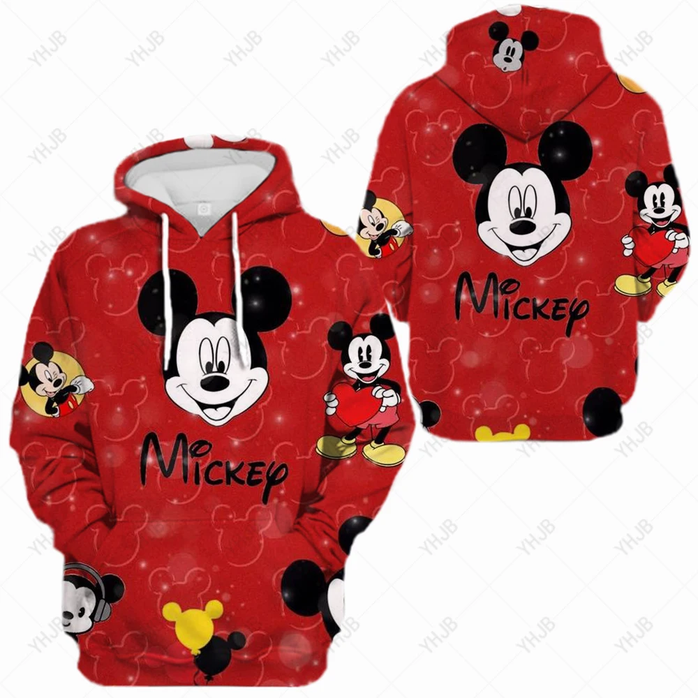

Disney Minnie Mickey Mouse Print Woman Hoodie Sweatshirts Kawaii Clothes Anime Hoodie Hip Hop Long Sleeve Loose Gothic Punk