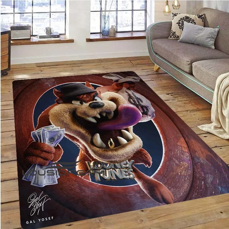 

Taz-Mania 3D Printing Cartoon Anime Dog Pattern Carpet Home Dormitory Bedroom Living Room Floor Mat Children Play Crawling Mat