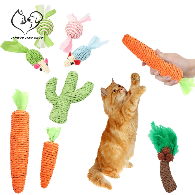 Hot Simulation Carrot Cat Toy Funny Mouse Squeaky Toy for Cats Grinding Claws Cleaning Teeth Interactive Kitten Toy Pet Supplies