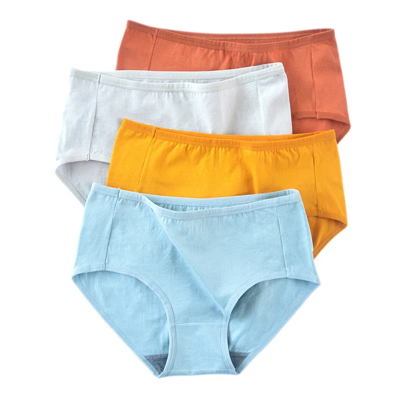 

Spring Summer Plus Size Panties Women's Cotton Mid Waist Antibacterial Women's Honeycomb Briefs