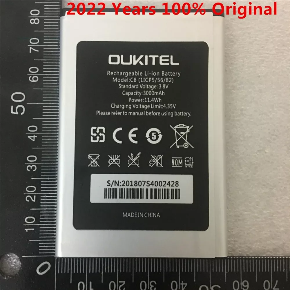 

100% Оригинальный аккумулятор oukitel C8, новинка, 5,5 дюйма, батарея oukitel C8 мобильный телефон 3000 мАч с номером отслеживания