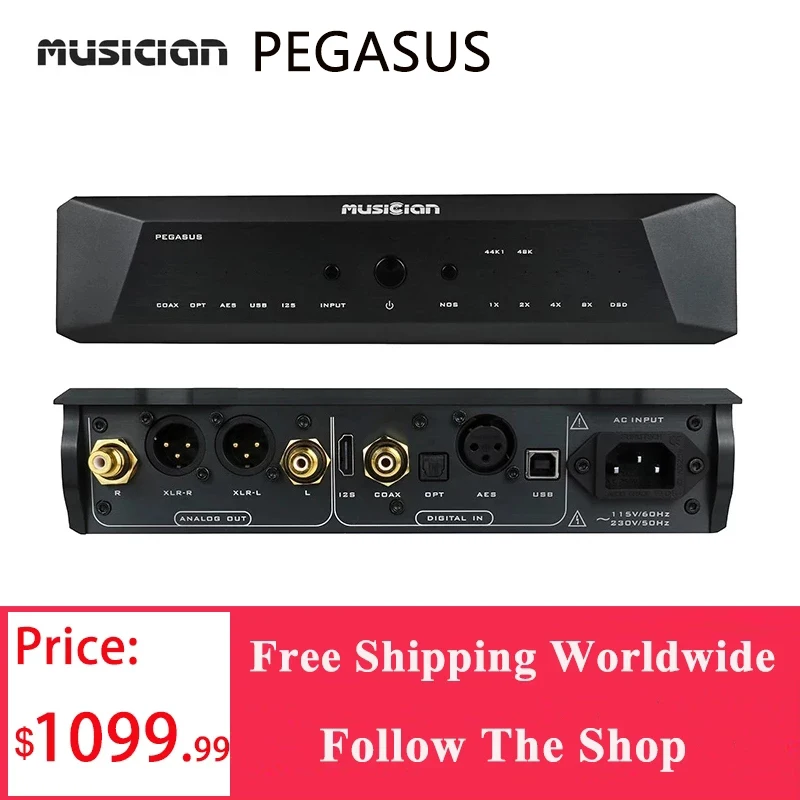 Музыкант PEGASUS 32 бит/1536 кГц 24 бит R2R DAC 6 бит DSD сбалансированное сопротивление DAC поддержка DSD1024 SPDIF приемная схема R2R декодер
