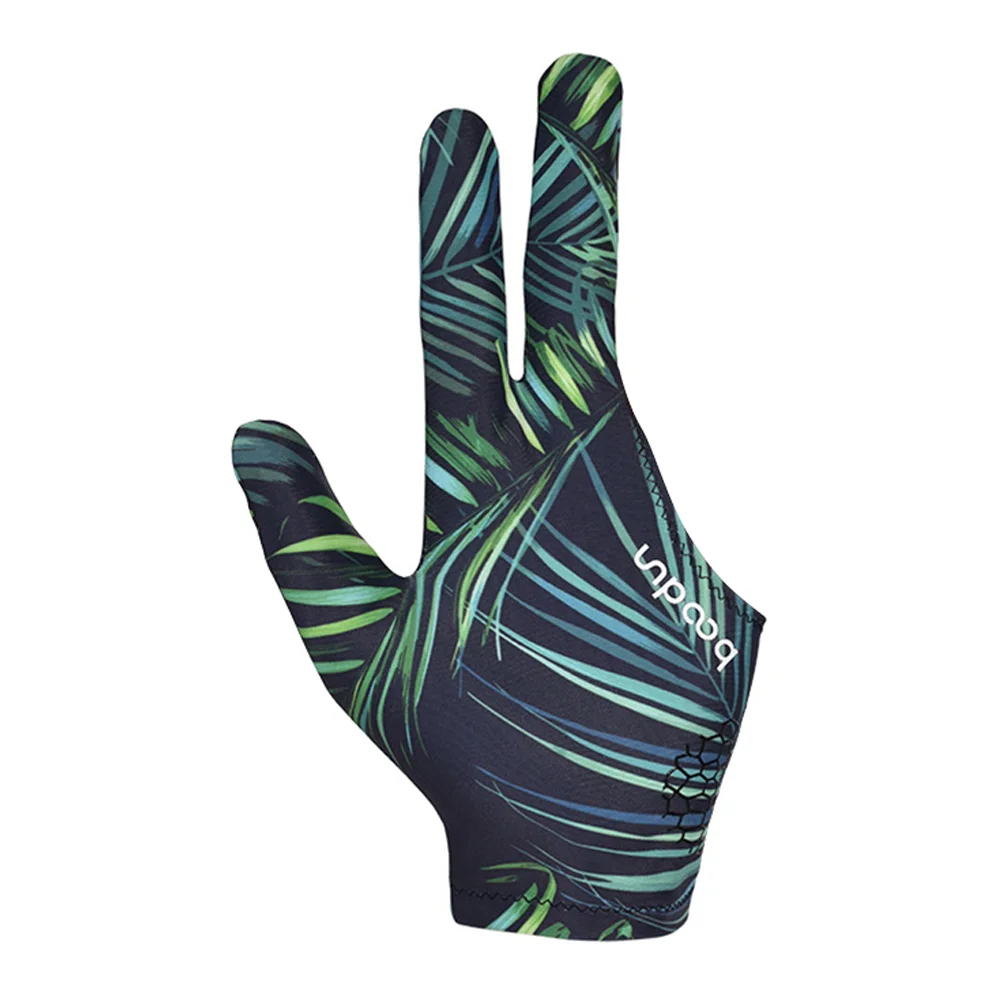 

1pc 3 Fingers Glove High Elastic Anti- Billiards Glove Breathable Snooker Glove (Leaves)