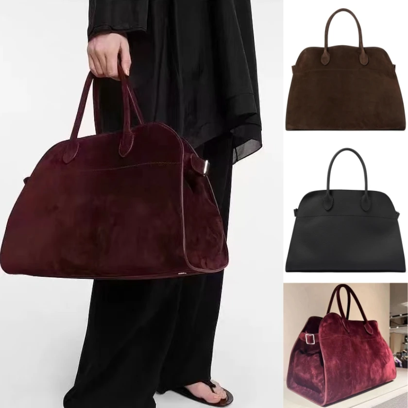 

The R0W handbag row cowhide large capacity women's high range suede tote bag minimalist style Margaux