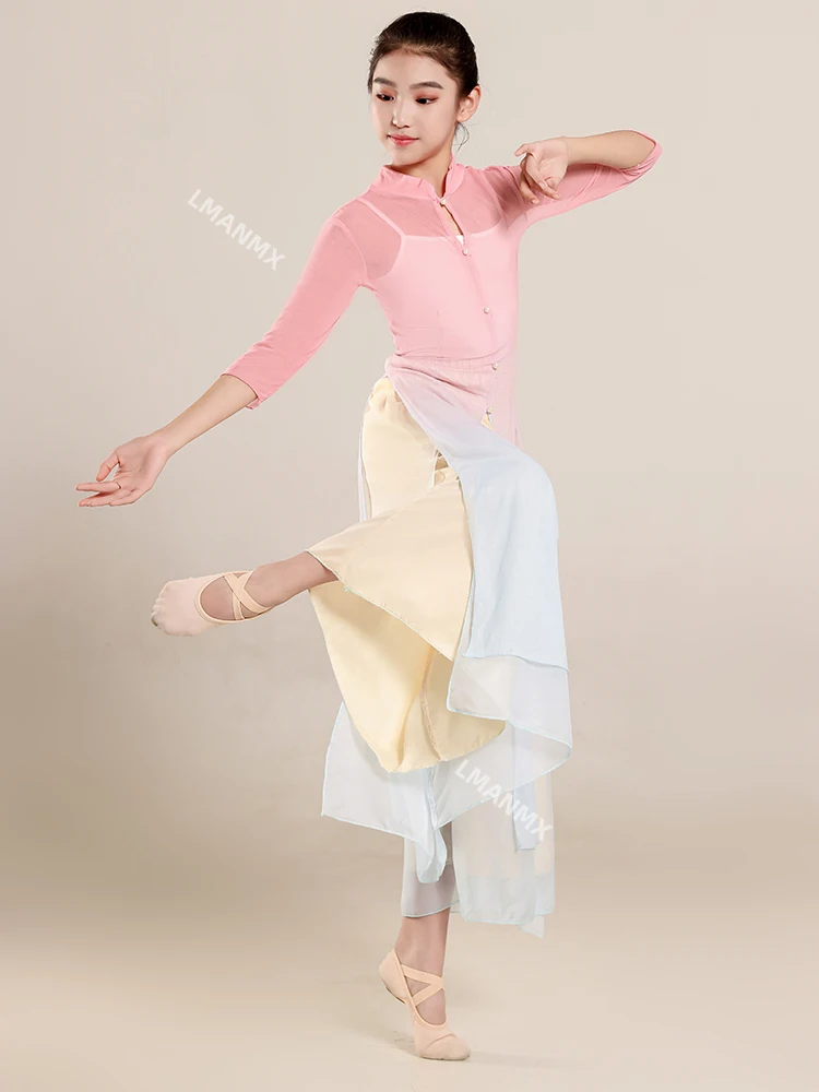 Классический танцевальный костюм для девушек тренировочная одежда плавающий