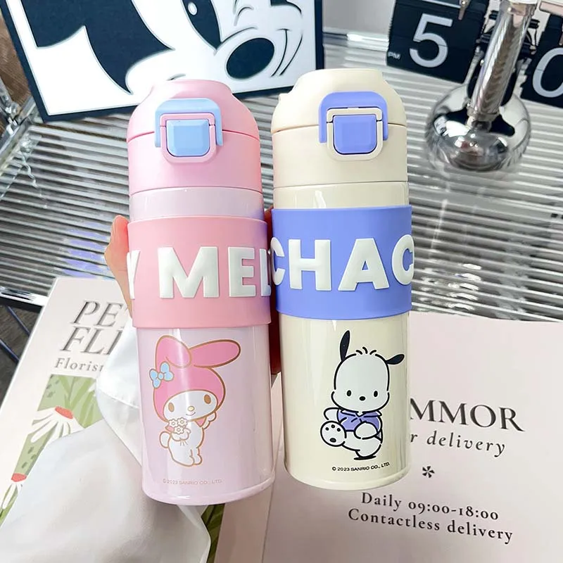 

Sanrio Thermos Mug Kuromi My Melody Cartoon 316 Stainless Steel Water Cup 400Ml/500Ml Portable Travel Water Bottle Student Gift