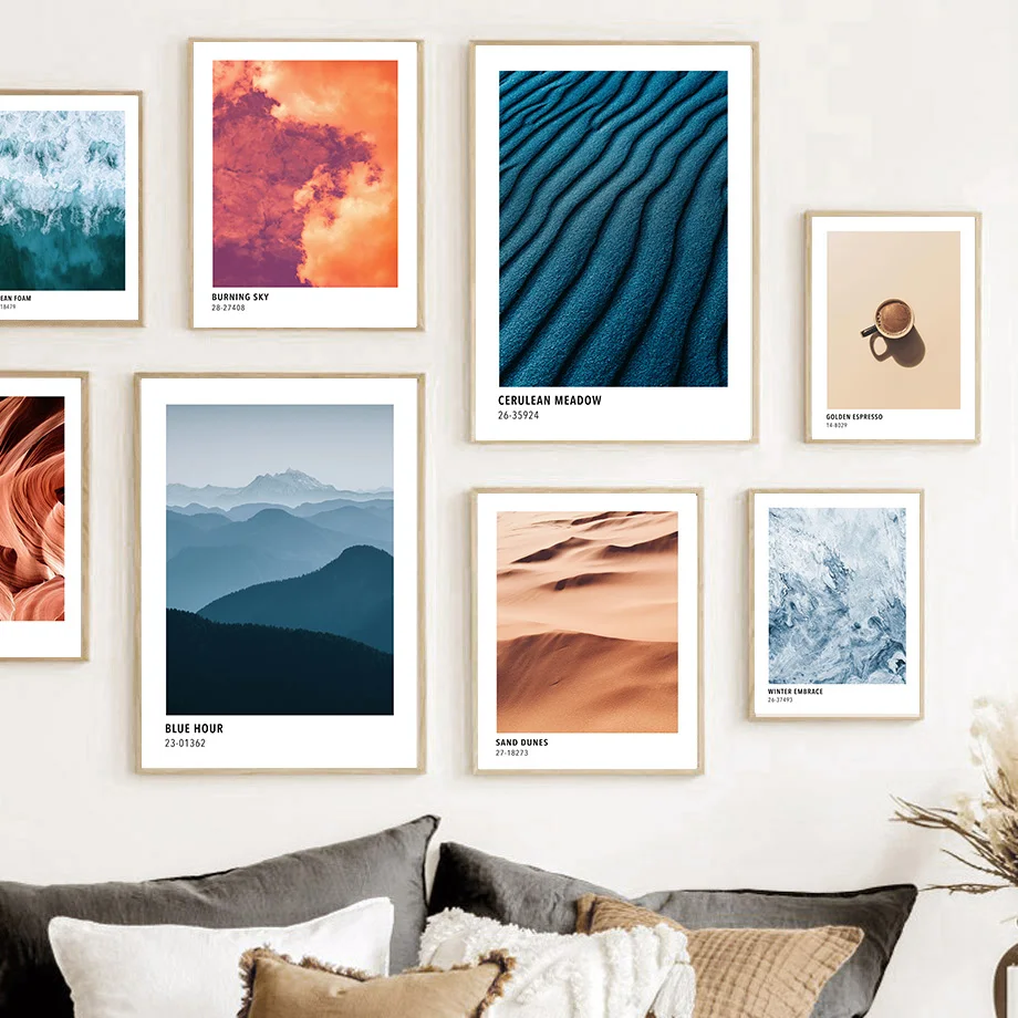 

Abstract Landscape Sea Dune Botanical Leaf Wall Art Canvas Painting Nordic Poster And Prints Wall Pictures For Living Room Decor
