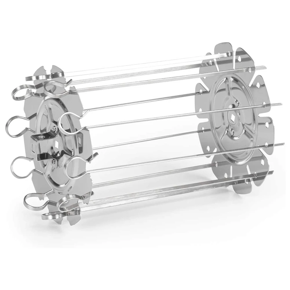 

BBQ Steel Metal Roaster Rotisserie Skewers Needle Cage Oven Kebab Maker Grill Tools