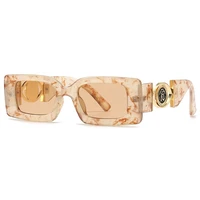 luxury glamour brand sunglasses for women square marble designer glasses vintage style shades uv400