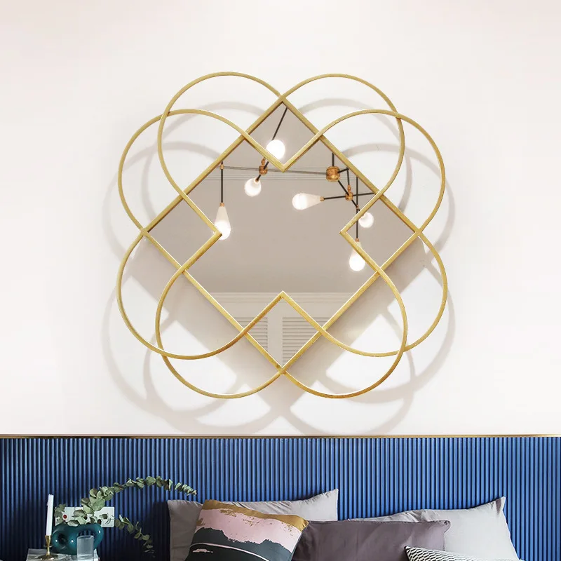 

Creative Four-leaf Clover Home Living Room Decoration Mirror Dining Room Wall-mounted Personality Decorative Pendant