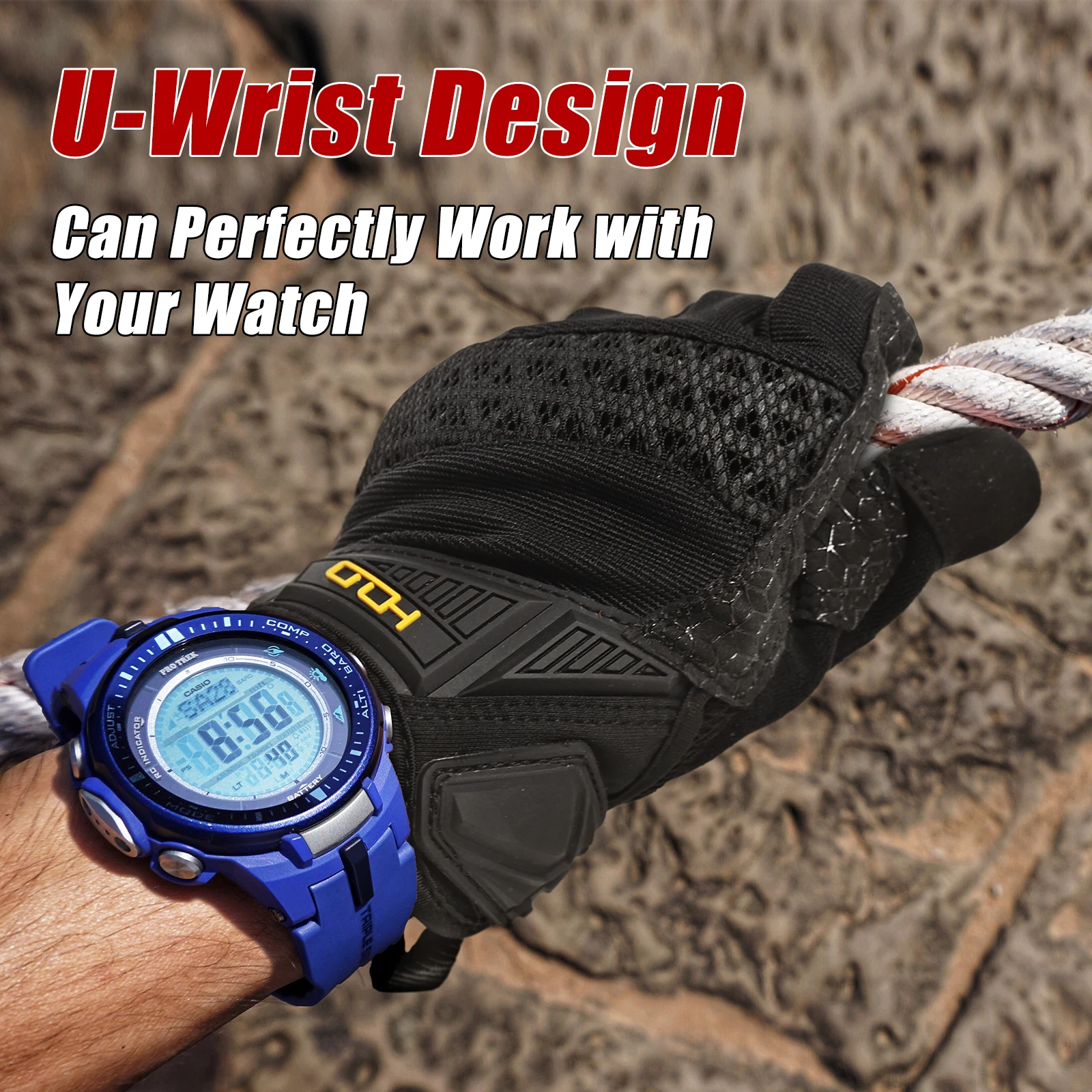 ne rękawice taktyczne HANDLANDY Rękawice robocze ze skóry syntetycznej z elastycznym uchwytem dla mężczyzn Oddychające