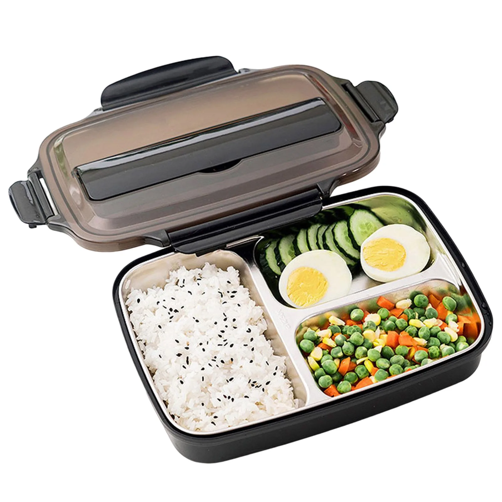 

Thermal Insulation Lunch Box 3 Compartments Meal Prep Leftovers Bento Box for Office School and Daycare