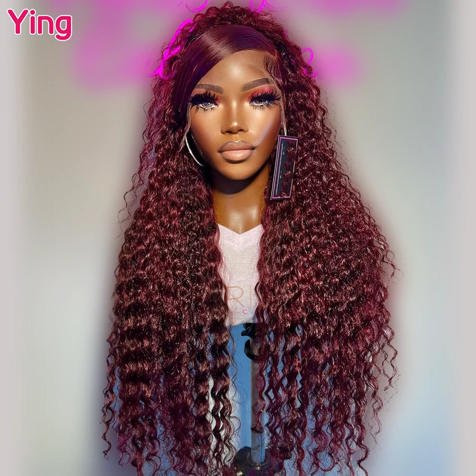 

Ying 180% Reddish Brown Curly Wave 13x6 Lace Front Wig 12A 13x4 Lace Front Wig PrePlucked With Baby Hair 5x5 Lace Wig Remy