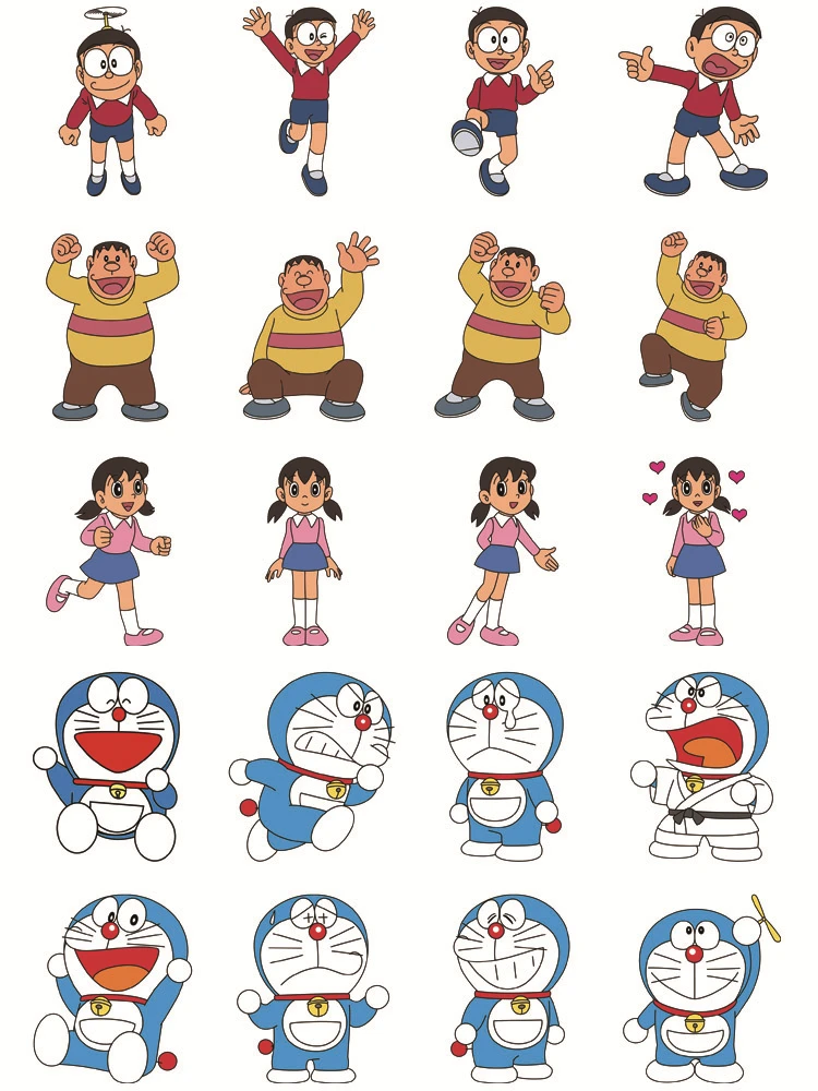 Фото 12 шт./лот Doraemon Gouta термонаклейки на заказ патчи DIY детская футболка наклейка Декор гладильные приложения моющиеся №1
