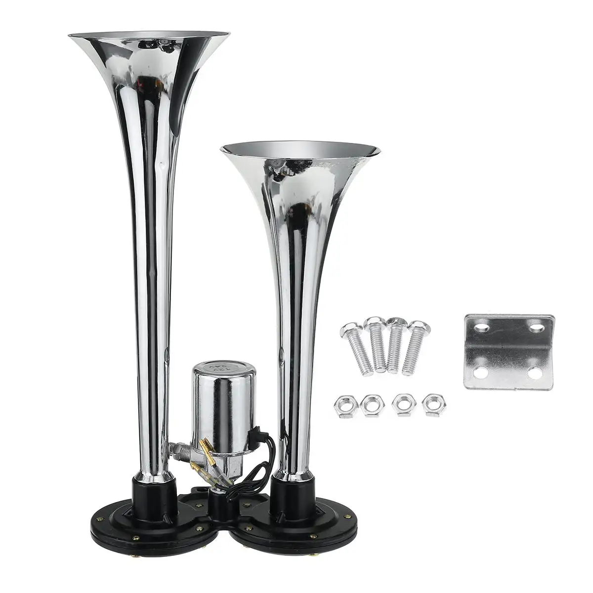 

Super Loud 150DB 12V/24V Tweeter Electric Horn Double Tubes Horn Air Horn Universal For Automobile Car Train Truck Motorcycle