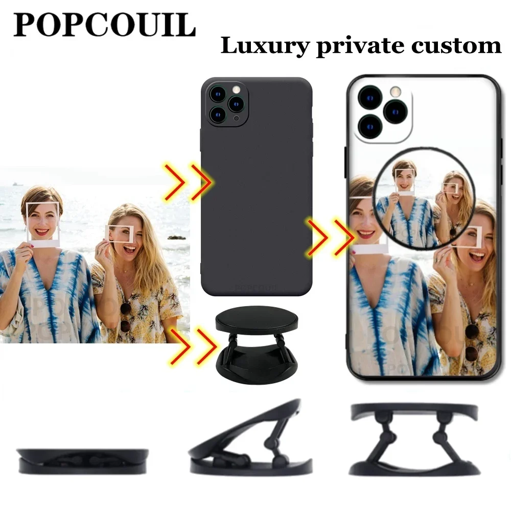 POPCOUIL индивидуальный чехол-держатель для телефона IPhone Samsung Huawei Xiaomi чехол фото