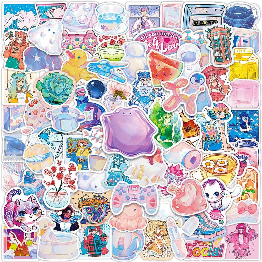 

10/30/50 шт. Новые чернила с мультяшными персонажами, креативный компьютерный чемодан, эргономичный стул, украшение автомобиля, водонепроницаемая наклейка, оптовая продажа