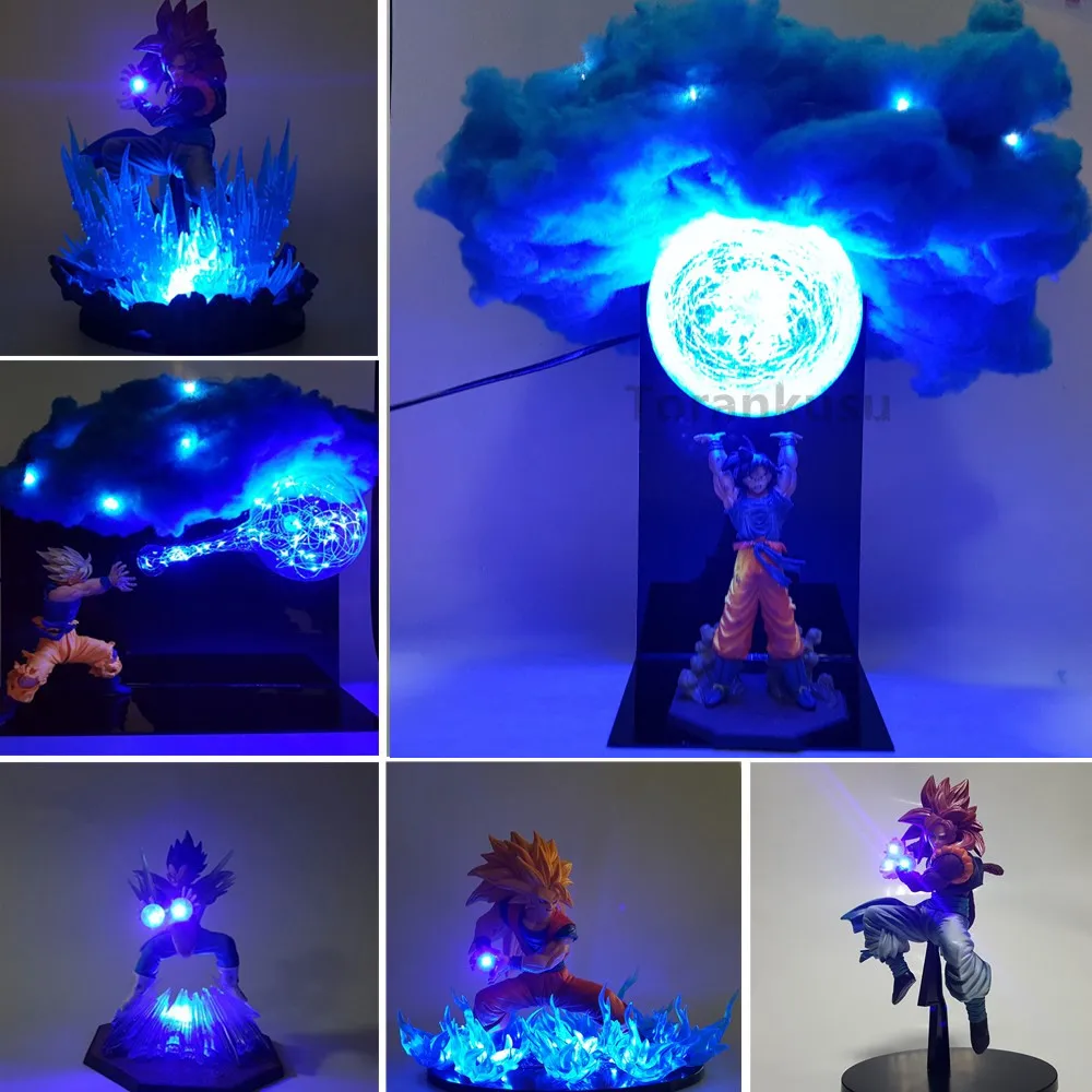 S Manga Dragon Ball Z Son Goku Led Broly Super Saiyan Diy Set Toys Action Figure Vegeta Blue Cloud Pvc Model Lampara