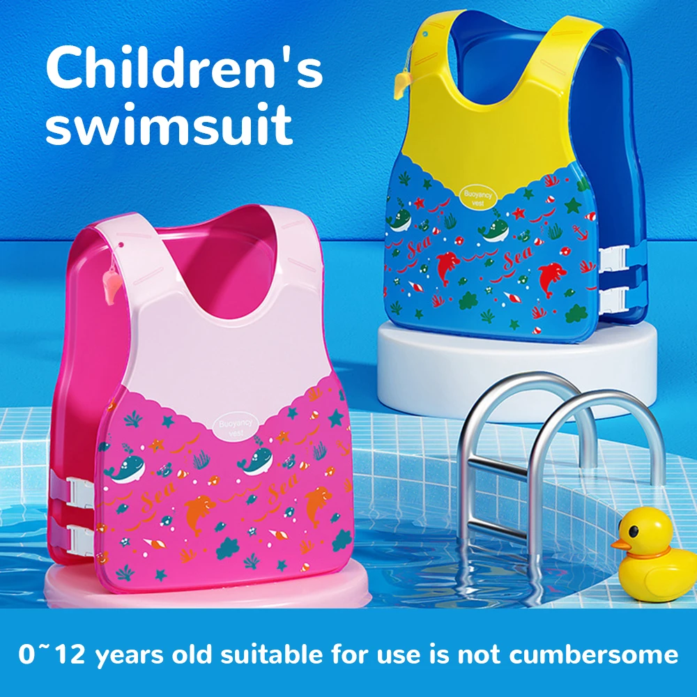 

Newly Kids Swim Vest Life Jacket Ultralight Swim Aid Floats Floating Swimsuit for Pool Float Jacket Swimming Vest with Buckle