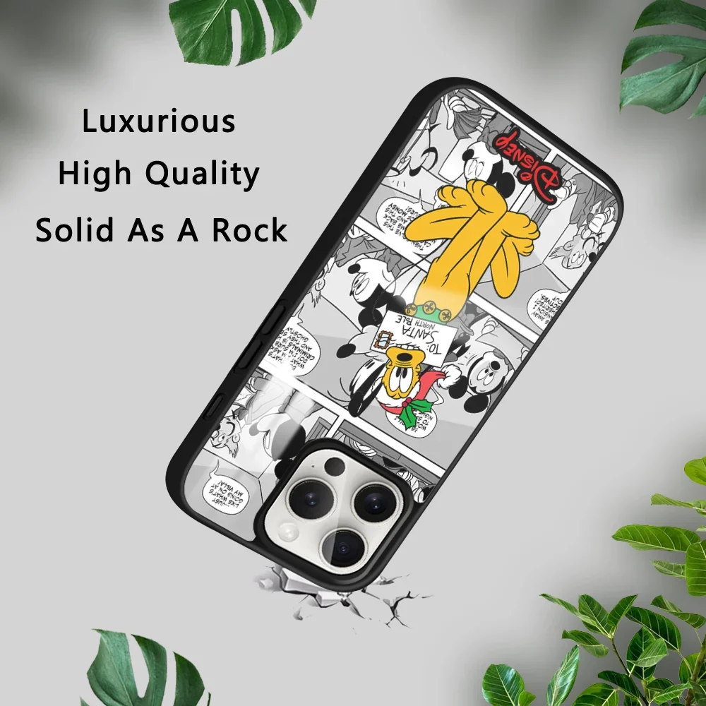 Christmas Pluto Mickey Phone Case For iPhone 16 15 14 13 12 11 Pro Xs Max Mini Plus Celulares Hard Funda
