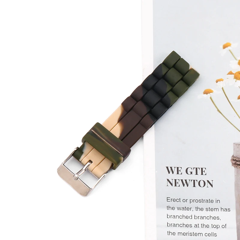 12mm14mm16mm18mm20mm22mm24mm men's silicone strap watch accessories sports waterproof rubber watch strap buckle watchband