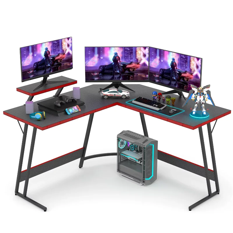 

Vineego L-Shape Gaming Desk Computer Gaming Desk, Black