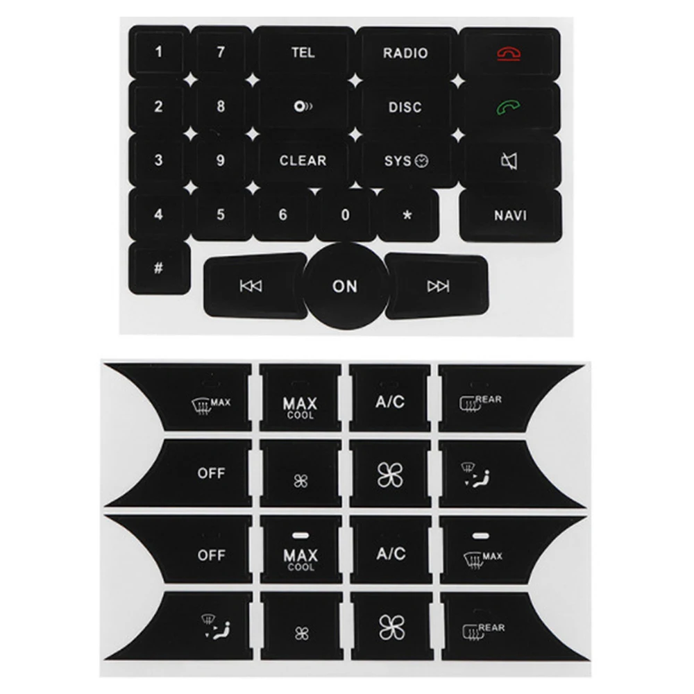 Наклейки на кнопки для ремонта автомобиля черные A/C наклейки окно радио Mercedes Benz
