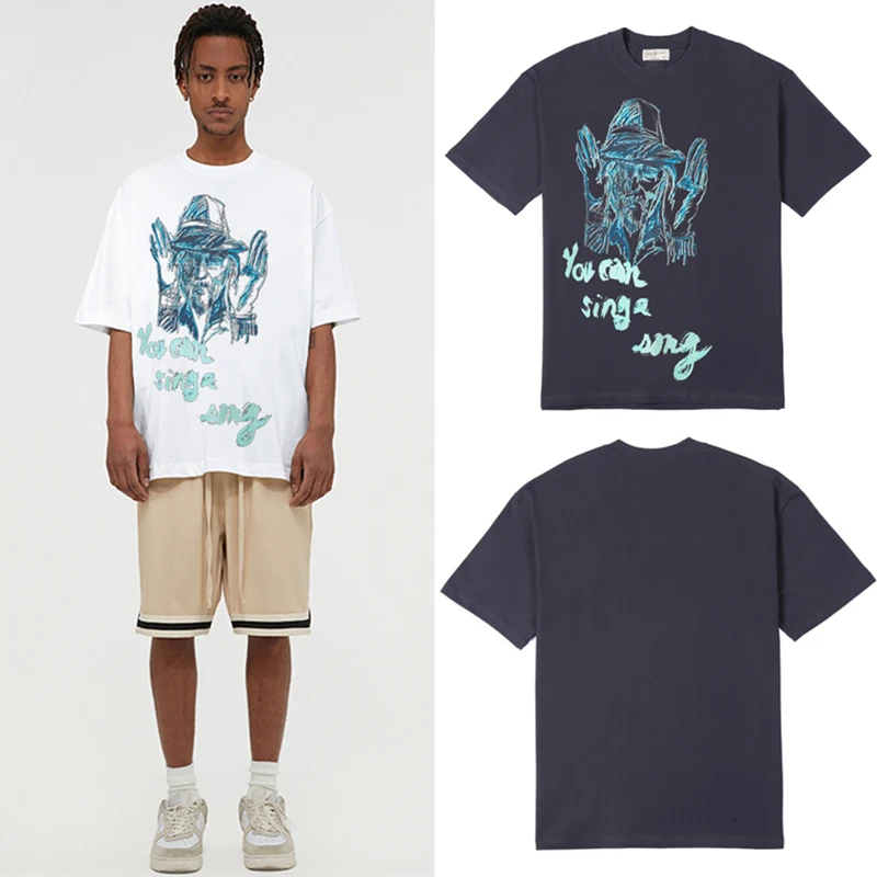 

Yohji Yamamoto Japanese Abstract Character You Can Sing A Song Printed Casual Trend Summer Men And Women Short-sleeved T-shirt