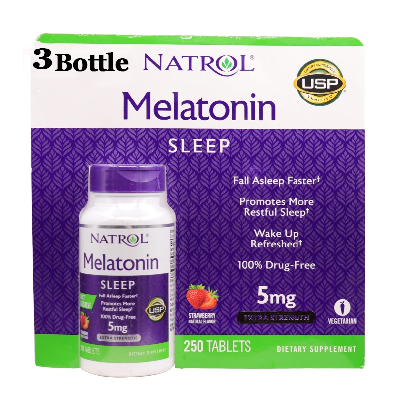 

Бесплатная доставка оригинальный натрол мелатонин 5 мг * 250 шт. засыпание быстрее оставайтесь спать дольше