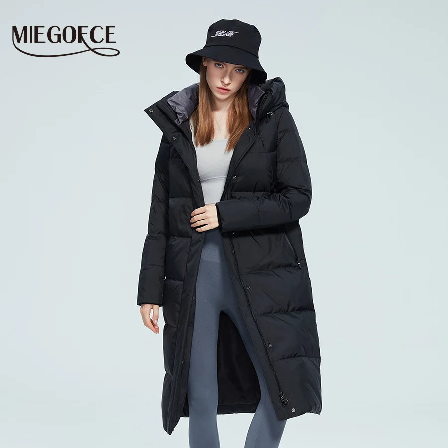 MIEGOFCE2022 Зимняя новая женская хлопковая стеганая куртка длинный капюшон
