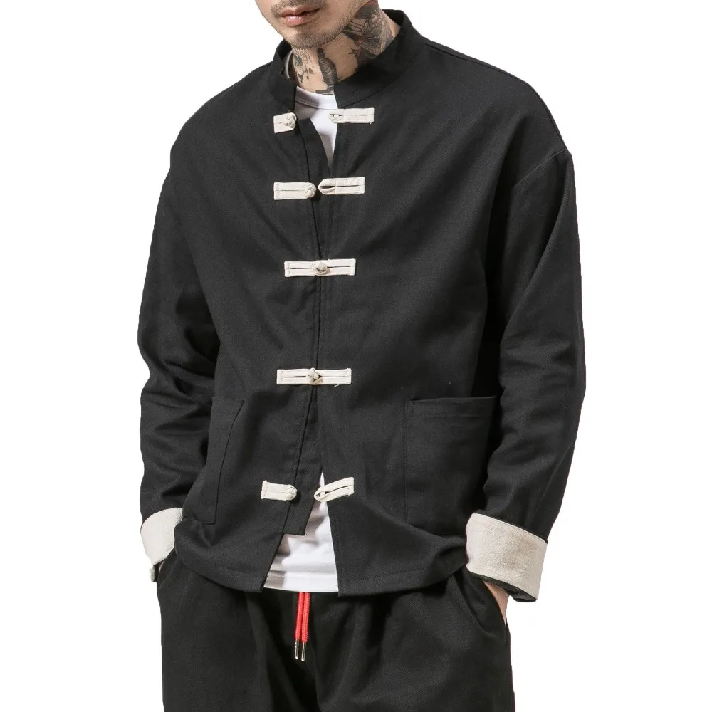

Пиджак-кимоно Мужской Хлопковый, куртка в китайском стиле, на пуговицах-лягушках, кунфу, Свободный кардиган для вечеринки, пальто 5XL