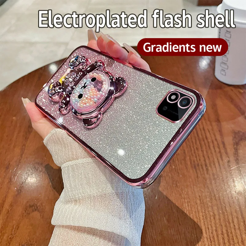 Для Realme C11 2021 чехол мягкий силиконовый Блестящий ударопрочный гальванический из