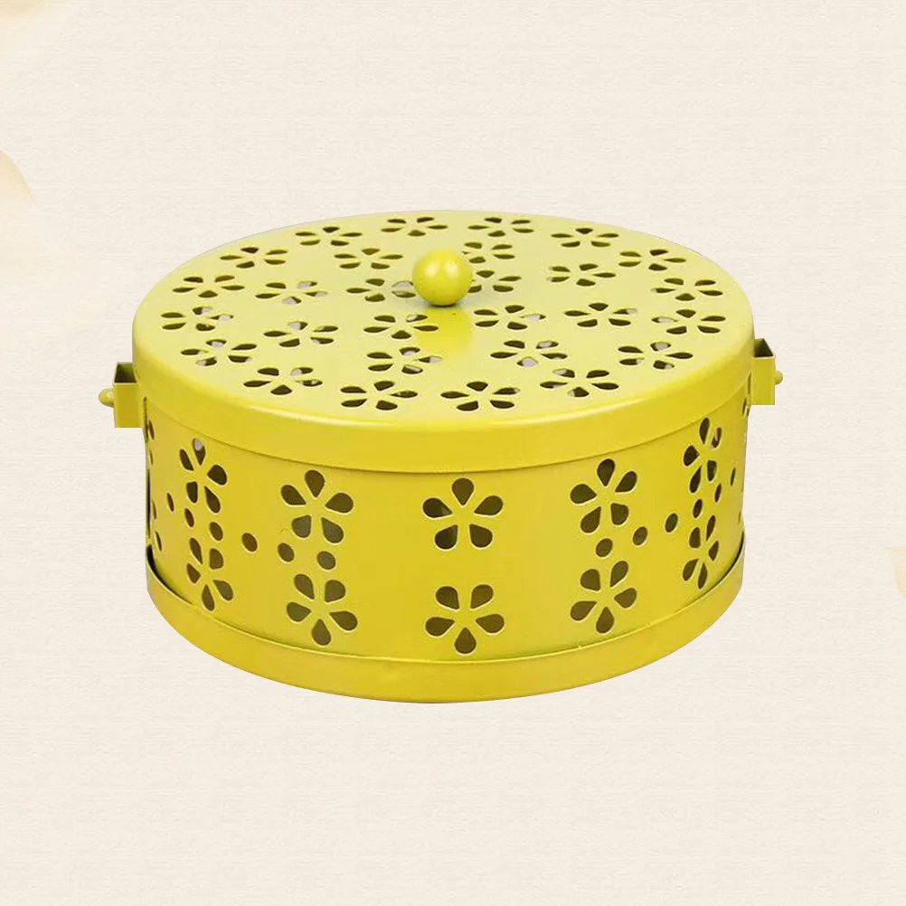 

Box Handle Portable Fireproof Metal Hollow Out Holder for Teahouse Home