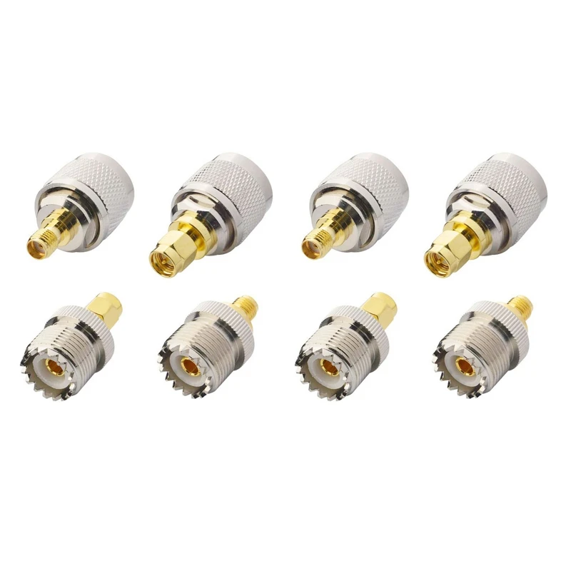

8 PCS / SET UHF SL16 PL259 SO239 To SMA Male Plug Female Jack RF Connector Test Converter
