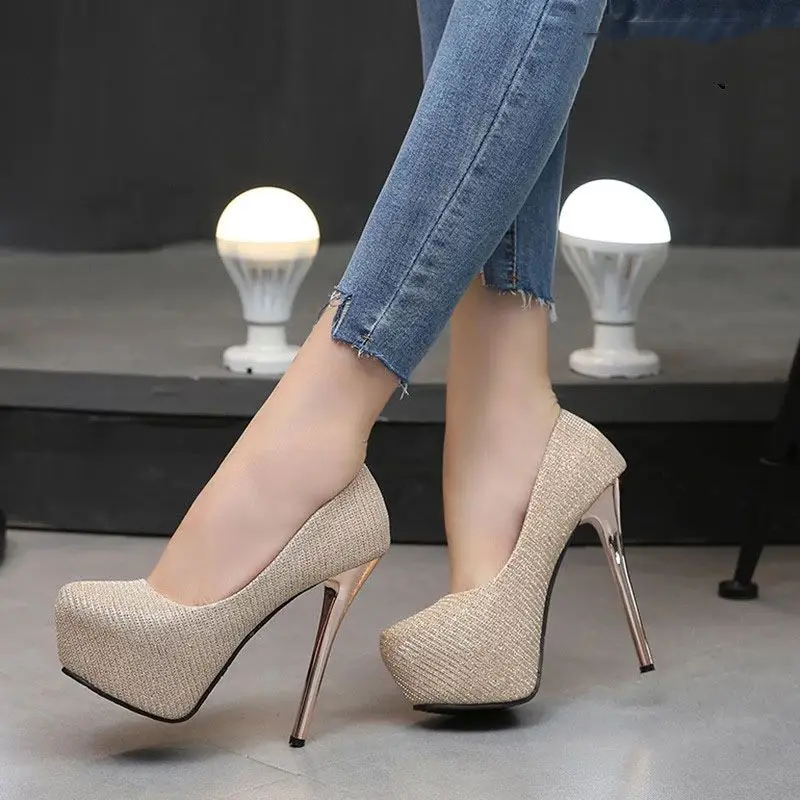 

Туфли-лодочки женские на высоком каблуке 12/14 см, заостренный носок, платформа, пикантные свадебные туфли, вечерние туфли