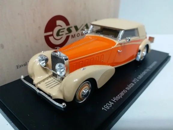 

Esval 1:43 For Hispano Suiza J12 Vanvooren 1934 Classic Cars Limited Edition Resin Metal Static Car Model Toy Gift