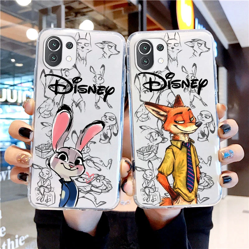 

Zootopia Judy Nick Anime Transparent Phone Case For Xiaomi Mi 13 12T 12S 12X 12 11 11T 11i 10T 10 9 Pro Lite Ultra 5G
