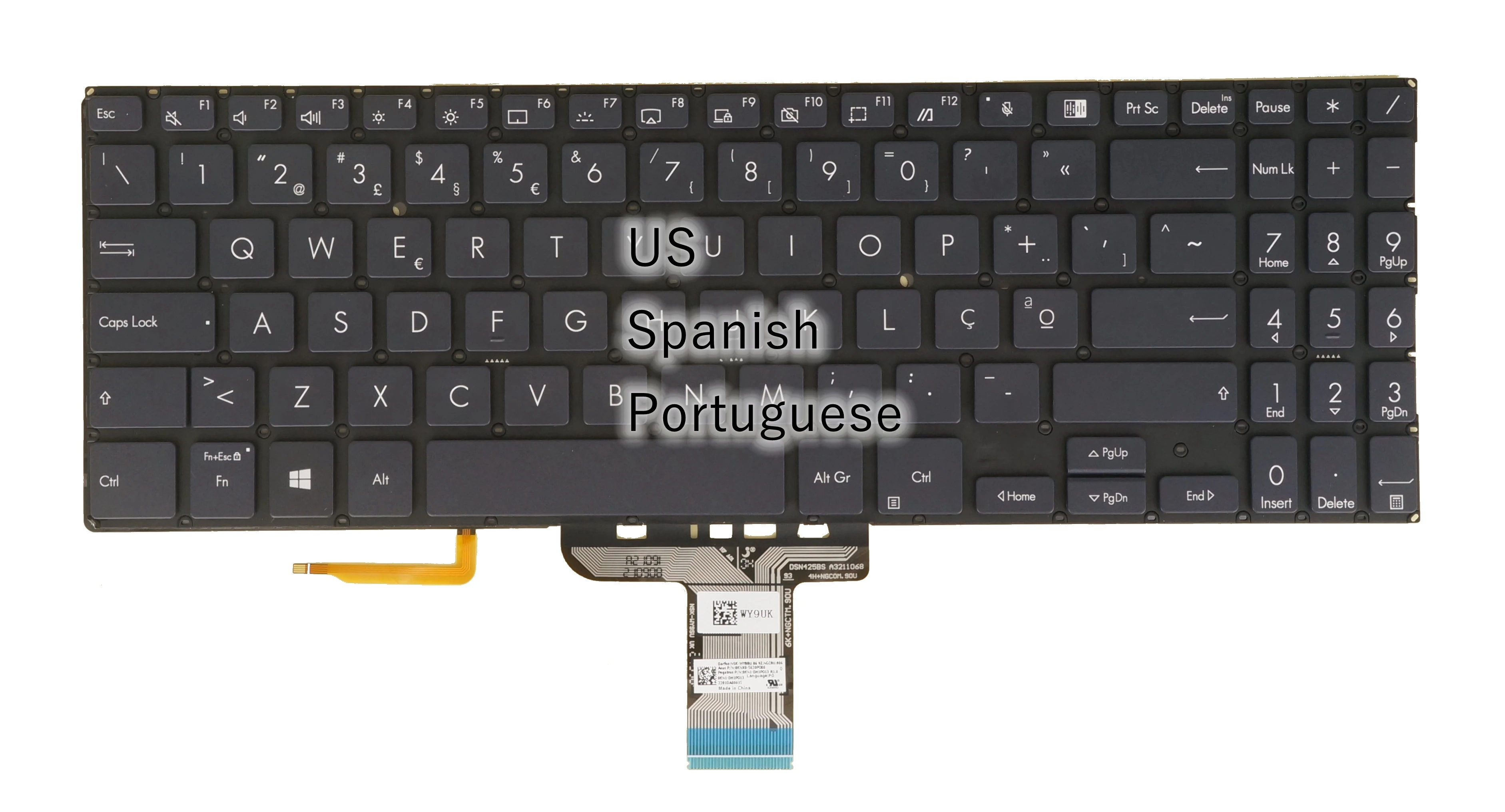 

Американская испанская португальская клавиатура для Asus ExpertBook B1 B1500 NSK-WY8BY 0KNX0-5620UI00 0KNX0-5620SP00 0KNX0-5620PO00 с подсветкой